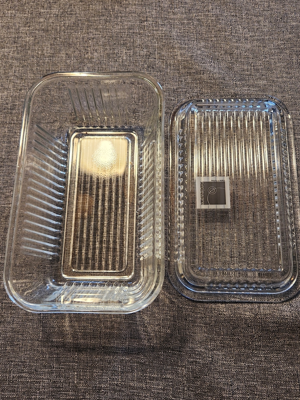 Circleware Clear Glass Ribbed Food Storage Container with Lid NEW WITH TAGS